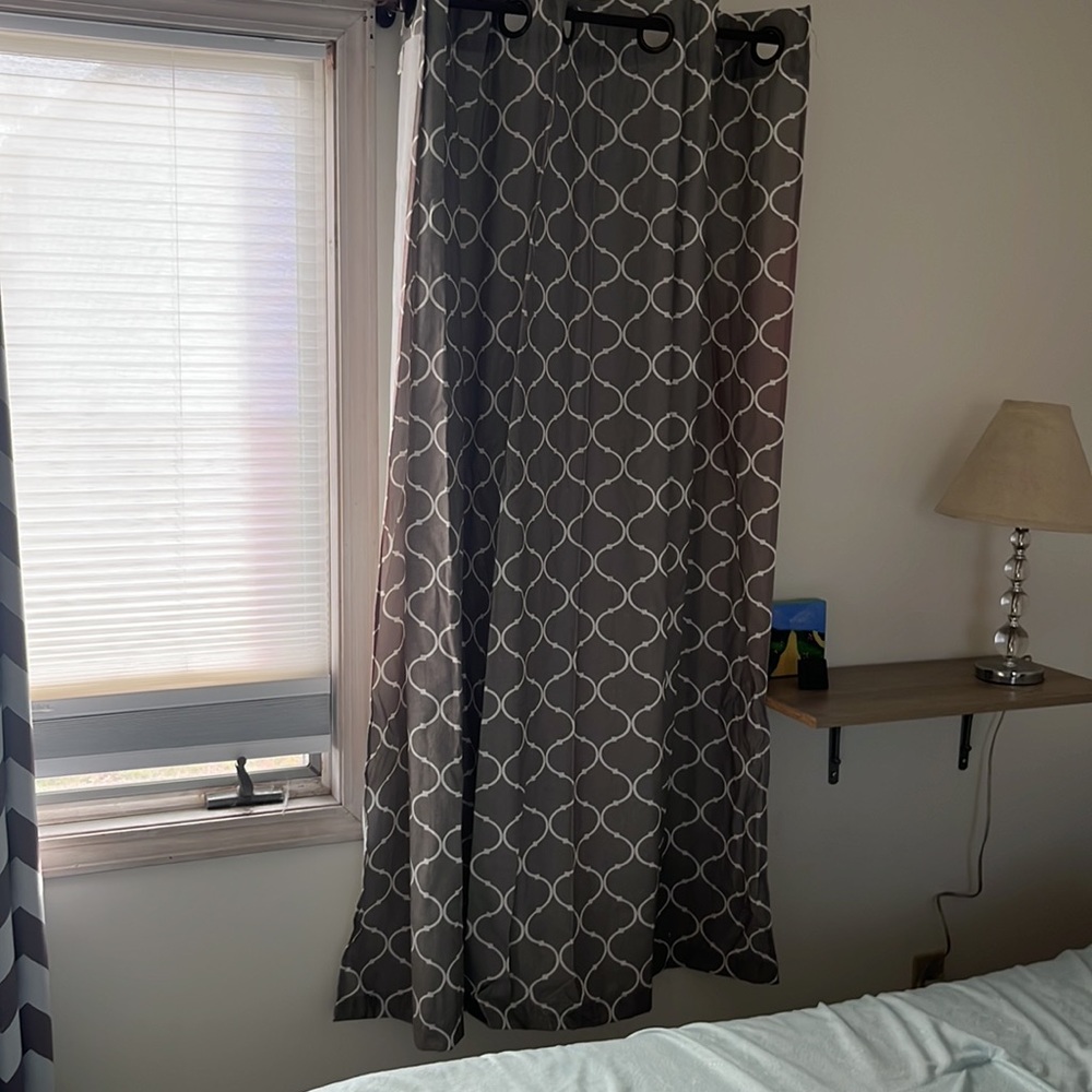 Gray and white curtains- set of 4